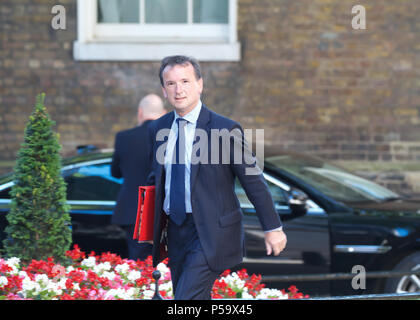 Londra, UK, 26 giugno 2018,il Segretario di Stato per il Galles Rt Hon Alun Cairns MP settimanale per la riunione di gabinetto al 10 di Downing Street a Londra.Credit Keith Larby/Alamy Live News Foto Stock