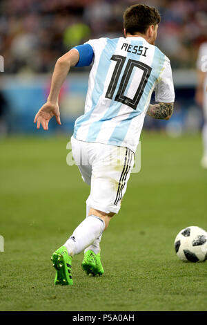 Lionel Messi (ARG), la Coppa del Mondo FIFA Russia 2018 Gruppo D match tra Argentina 0-3 Croazia a Nizhny Novgorod Stadium di Nizhny Novgorod, Russia, 21 giugno 2018. Credito: ESTREMO ORIENTE PREMERE/AFLO/Alamy Live News Foto Stock