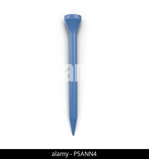 Blue Golf Tee su bianco. 3D illustrazione Foto Stock