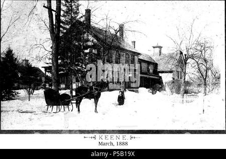 N/A. Titolo Blizzard di marzo 1888 - Scena con cavallo e carrozza creatore francese, J.A., Keene NH oggetto Blizzards - NH - Keene Case - NH - Keene neve - NH - Keene descrizione scena con cavallo e carrozza in Keene New Hampshire. 'Fotografato durante la settimana seguente il gran tempesta di Marzo 13, 1888. Molti dei punti di vista sono stati realizzati prima della pala o aratro aveva turbato le derive e altri dopo le strade e le passeggiate era stata aperta.' fare riferimento alla legenda editore Keene Biblioteca pubblica e la Società Storica della Contea di Cheshire data 20090713 digitale data originale 1888 Tipo di risorsa fotografi Foto Stock