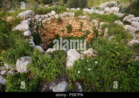 Poblado talaiótico de Els Antigors (Edad de Bronce).Ses Salines.Mallorca.Baleares.España. Foto Stock