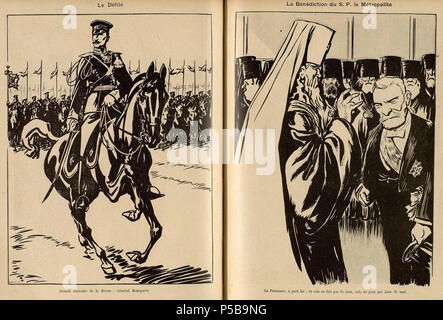 N/A. Inglese: pp 16-17 di " Le Rire' numero speciale sul Presidente Loubet il viaggio in Russia . Giugno 1902. Caran d'Ache (1858-1909) nomi alternativi nascita Nome: Emmanuel Poiré Descrizione disegnatore satirico francese e fumettista Data di nascita e morte 6 Novembre 1858 26 febbraio 1909 Luogo di nascita e morte Mosca Parigi posizione di lavoro autorità di Parigi controllo : Q708521 VIAF:95810986 ISNI:0000 0000 8346 0416 ULAN:500021060 LCCN:N82117811 NLA:35834451 WorldCat 270 Caran d'ache commento j'ai conquis la russie9 Foto Stock