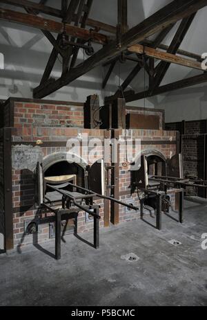 Campo di Concentramento di Dachau. Campo nazista di prigionieri aperto nel 1933. Crematorio. Germania. Foto Stock