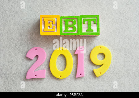 2019 EBT - Utile prima delle imposte Foto Stock