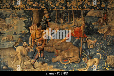 N/A. La caccia di elefanti . 1530. N/A 504 Elephant Hunt, Louvre Foto Stock