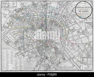 144 Atlas administratif de Paris, Tracé des conduites d'eaux - Università di Princeton Foto Stock