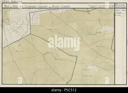 N/A. Inglese: contea di Arad, 1782-85. Josephinische Landesaufnahme pg.21-27 Român: Harta Iosefin un Comitatului Arad, 1782-85. Josephinische Landesaufnahme pg.21-27 . tra 1782 e 1785. Historische Militärkarte der österreichisch-ungarischen Monarchie 116 Arad Josephinische Landesaufnahme pg21-27 Foto Stock