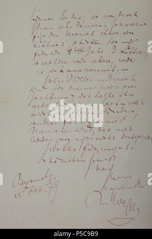 N/A. Inglese: Lettera di Richard Wagner per agosto Lesimple a Colonia Deutsch: Brief von Richard Wagner un agosto Lesimple in Köln . 11 febbraio 1879. Richard Wagner (1813-1883) nomi alternativi Wilhelm Richard Wagner Descrizione del compositore tedesco e scrittore Data di nascita e morte 22 Maggio 1813 13 febbraio 1883 Luogo di nascita e morte di Lipsia Autorità di Venezia controllo : Q1511 VIAF:29732107 ISNI:0000 0001 2277 9084 ULAN:500223295 LCCN:N79089831 NLA:35586188 WorldCat 30 1879-02-11-Wagner-RS Foto Stock