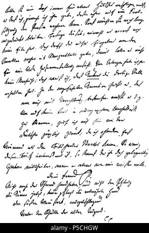 N/A. Inglese: August von Platen-Hallermünde, lettera manoscritta da Roma, 2 dicembre 1826. In originale la Bayerische Staatsbibliothek di Monaco di Baviera. - Nota: questa è una in bianco e nero scansione, ma non è adatta per caricarlo come file PNG perché è oltre 12 megapixel in formato. Quindi ho convertito a grayscal per ora e salvata come ad alta qualità, quasi loosless file JPEG per ora. Deutsch: August von Platen-Hallermünde, handschriftlicher breve aus Rom, 2. Dezember 1826. Original im Besitz der k. Hof- & Staatsbibliothek München (H 65), heute die Bayerische Staatsbibliothek. - Anmerkung: Di Foto Stock