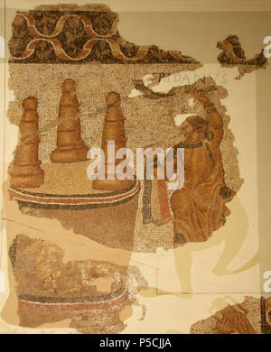 Circus mosaico (dettaglio) del IV secolo d.c. N/A 349 Circus mosaico3 Foto Stock