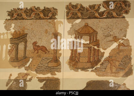Circus mosaico (dettaglio) del IV secolo d.c. N/A 349 Circus mosaico5 Foto Stock
