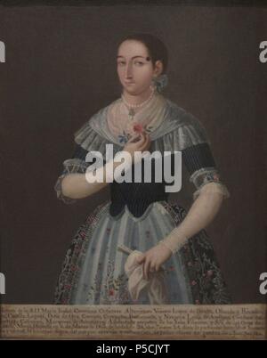 MARIA ISABEL JERONIMA GUTIERREZ ALTAMIRANO, DECIMA CONDESA DE SANTIAGO CALIMAYA - 1802. Autore: Ignacio Ayala (XIX sec.). Posizione: MUSEO FRANZ MAYER, CITTÀ DEL MESSICO, CIUDAD DE MEXICO. Foto Stock