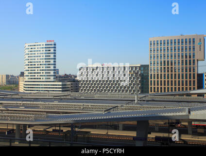 Austria, Vienna, Hauptbahnhof, la stazione ferroviaria principale, tracce Foto Stock
