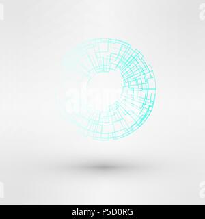 Luce acqua blu del logo della tecnologia set design Illustrazione Vettoriale