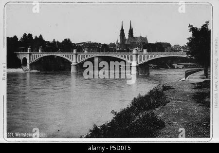 N/A. Deutsch: Buch: "Basilea', Wettsteinbrücke . circa 1890. Sconosciuto 316 CH-NB-Basilea-nbdig-18118-page005 Foto Stock