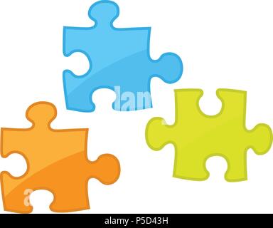 Pezzi di puzzle game - motley componenti del puzzle Illustrazione Vettoriale