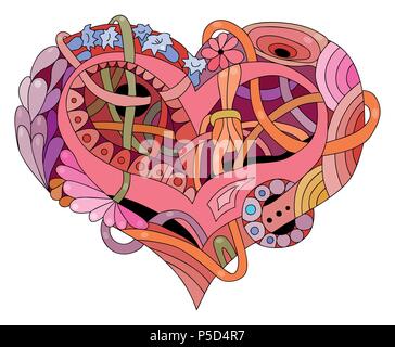 Adulto di vettore libro da colorare le texture. Dipinte a mano e art design. Illustrazione Vettoriale