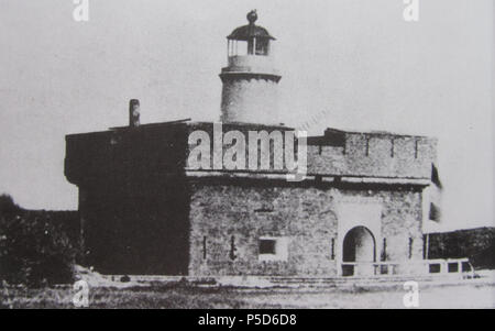 N/A. Inglese: Fort Napoleon. Vecchio faro di Blankenberge, Belgio (1810-1873) Nederlands: Fort Napoleon a Blankenberge, gebouwd nel 1810 op van conico di Napoleone in de Duinen. Più tardi kwam er een vuurtoren op en in februari 1873 werd het fort gesloopt. Onbekend: 19e eeuw. Sconosciuto 209 Blankenberge Fort Napoleon 1810-1873 Foto Stock