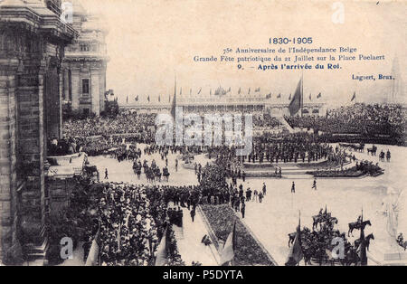 28 1830 1905, 75º aniversário da independência belga, 9, Arquivo de Villa Maria, Angra do Heroísmo, Açores. Foto Stock