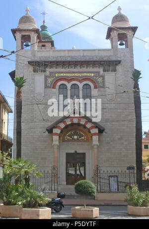 N/A. Inglese: terrasanta chiesa a Bordighera, Italia, costruito per i disegni di Charles Garnier . 1879 (design) 1883-1898 (costruzione) 2012-06-07 (foto). Architetto: Charles Garnier (1825-1898) nomi alternativi Jean-Louis Charles Garnier; Jean-Louis-Charles Garnier; Jean Louis C. Garnier; Jean Louis Charles Garnier Descrizione architetto francese Data di nascita e morte 6 Novembre 1825 3 Agosto 1898 Luogo di nascita e morte Parigi Parigi sede di lavoro in Francia e in Italia competente controllo : Q313556 VIAF:41840486 ISNI:0000 0001 2100 8528 ULAN:500017182 LCCN:N87148328 NLA:35482170 WorldCat Foto Stock