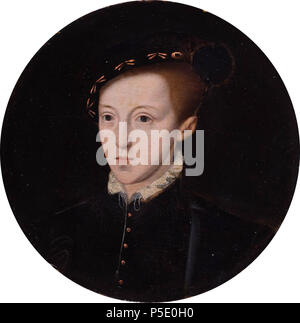 Edward VI (1537-1553), re d'Inghilterra *olio su pannello *diam. 17,5 cm *1550 495 Edward VI (1537-1553), re d'Inghilterra, dopo William Scrots Foto Stock