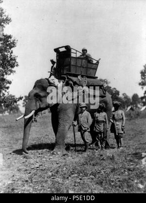 N/A. Inglese: il Principe di Galles in posa con elefante portante un howdah, Terai, dell' India . 1875 o 1876. Samuel Bourne (1834-1912) 495 Edward, Principe di Galles, con elefante, Terai cph.3b08927 Foto Stock