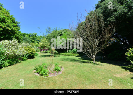 Un paese di lingua inglese giardino d'estate. Foto Stock