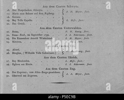 N/A. Deutsch: Buch: 'Dreyssig Schweitzer-Gegenden, als Zugabe zu J.G. Ebels Handbuch für Reisende durch die Schweiz' . circa 1810. Sconosciuto 320 CH-NB-Schweizergegenden-18719-page063 Foto Stock