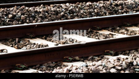 Linea ferroviaria in Wigan Greater Manchester Lancashire. Foto Stock