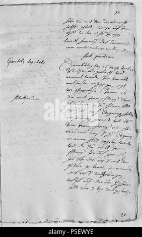 N/A. Verhörprotokoll des Hexenprozesses gegen Kunigunde Sterzl di Eichstätt bestehend aus insgesamt 60 Seiten. Dargestellt ist eine von 60 Seiten. Dal 8 maggio 1620 fino al 18 luglio 1620. Malefizkommission des Stadtgerichts Eichstätt 490 EA 4018 Hexenprozess Kunigunde Sterzl 20 Foto Stock