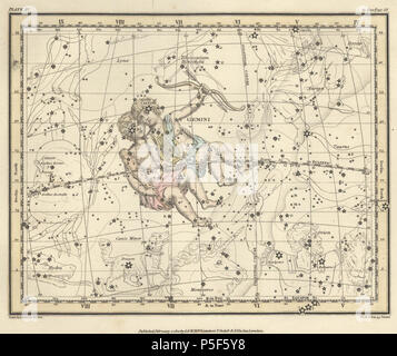 N/A. Piastra 15 da un atlante celeste comprendente un display sistematica del cielo in una serie di trenta mappe illustrato dalla descrizione scientifica dei loro contenuti e accompagnate da cataloghi delle stelle e esercizi astronomici . 1822. Alexander Jamieson 81 Alexander Jamieson Atlas-Plate celesti 15 Foto Stock