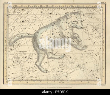 N/A. La piastra 6 da un atlante celeste comprendente un display sistematica del cielo in una serie di trenta mappe illustrato dalla descrizione scientifica dei loro contenuti e accompagnate da cataloghi delle stelle e esercizi astronomici . 1822. Alexander Jamieson 81 Alexander Jamieson Atlas-Plate celeste 6 Foto Stock