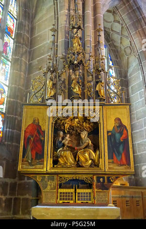 N/A. Inglese: altare in St. Lorenz chiesa - Norimberga, Germania. 22 ottobre 2016, 05:39:05. Daderot 105 Annenaltar - St. Lorenz chiesa - Norimberga, Germania - DSC01693 Foto Stock