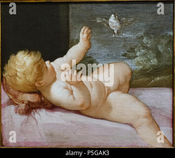 N/A. Inglese: esporre in Il Blanton Museum of Art - Austin, Texas, Stati Uniti d'America. Questo lavoro è abbastanza vecchio in modo che sia in . Il 15 novembre 2015, 16:00:37. Daderot 343 Cristo bambino che gioca con un Finch, di Guido Reni, Bologna, c. 1634-1645, olio su tela - Blanton Museum of Art - Austin, Texas - DSC07891 Foto Stock