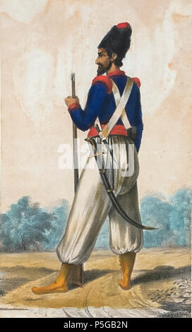 1830 soldato persiano. Foto Stock