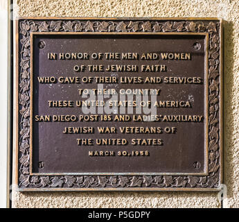 Veterans Memorial, la Jolla ca us Foto Stock