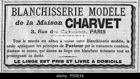 N/A. Pubblicità per Charvet camicie in Le Figaro. Il 30 novembre 1901. Sconosciuto 334 Charvet annuncio Le Figaro 1901 11 30 Foto Stock