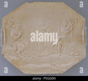 N/A. Inglese: presentano in Wedgwood Museum - Barlaston, Stoke-on-Trent, Inghilterra. 11 giugno 2016, 10:59:29. Daderot 120 placca architettonica della sentenza Midas, 1772-1775, stampato in terracotta bianca - Wedgwood Museum - Barlaston, Stoke-on-Trent, Inghilterra - DSC09695 Foto Stock