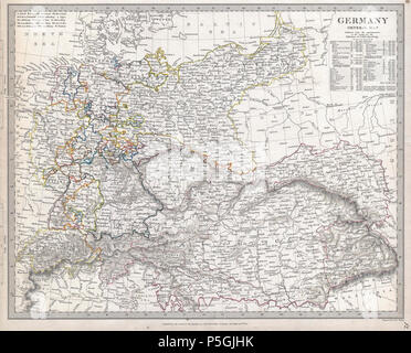 1840 S.D.U.K. Mappa di Germania - Geographicus - Germania-sduk-1840. Foto Stock