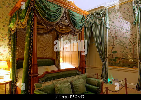 N/A. Inglese: Wellington camera da letto - Chatsworth House - Derbyshire, Inghilterra. 18 giugno 2016, 10:51:37. Daderot 180 letto 1 - Camera da letto di Wellington - Chatsworth House - Derbyshire, Inghilterra - DSC03356 Foto Stock