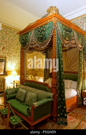 N/A. Inglese: Wellington camera da letto - Chatsworth House - Derbyshire, Inghilterra. 18 giugno 2016, 10:53:58. Daderot 180 letto 1 - Camera da letto di Wellington - Chatsworth House - Derbyshire, Inghilterra - DSC03366 Foto Stock