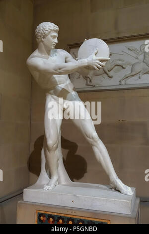 N/A. Inglese: scultura nella galleria di scultura, Chatsworth House - Derbyshire, Inghilterra. 18 giugno 2016, 11:31:26. Daderot 457 Discobolo, da Matthaus Kessels 1828, marmo - Galleria di Scultura, Chatsworth House - Derbyshire, Inghilterra - DSC03534 Foto Stock