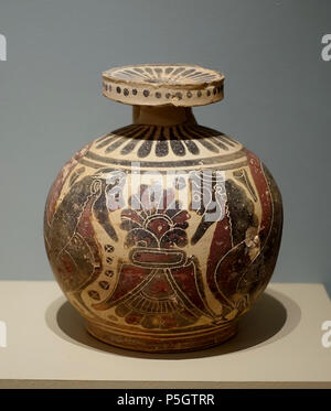 N/A. Inglese: mostra a Middlebury College Museo di Arte - Middlebury, Vermont, USA. 4 marzo 2017, 14:53:41. Daderot 141 aryballos corinzio,, c. 575 BC, terracotta - Middlebury College Museo di Arte - Middlebury, VT - DSC07974 Foto Stock