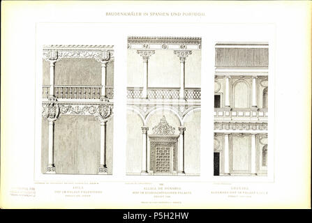 N/A. Constantin Uhde. Baudenkmäler in Spanien und Portogallo. Aufnahmen einer Reise 1888-1889. Berlino: Verlag von Ernst Wasmuth; 1892. Scanprojekt Bundesdenkmalamt Österreich questa scansione o per questo formato di file PDF è stato creato all'interno della Austrian -project Denkmalpflege Österreich (solo in tedesco) supportato da Germania e Austria come parte della comunità-progetto per raccogliere i documenti dalla libreria del patrimonio di monumenti Board dell'Austria. Questo documento descrive o raffigura un oggetto che è in vari paesi. I testi sono scritti in lingua tedesca. Inviare le richieste per le scansioni non compresso a Hubertl. esk Foto Stock
