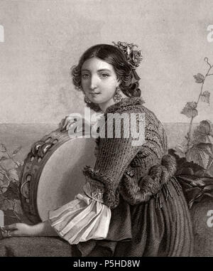 N/A. Inglese: una contadina di Procida, inciso da un dipinto di Louis Léopold Robert . 1839. Louis Léopold Robert, pittore; Thomas Hollis, incisore 45 una contadina di Procida, di Leopold Robert Foto Stock