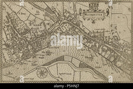 N/A. Norden la mappa di Westminster. 1593. Norden 18 1593 Norden la mappa di Westminster censite e publ 1593 (1) Foto Stock