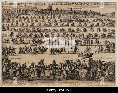 19 1660 entrata di Maria Teresa d'Austria (nuova moglie di Luigi XIV di Francia) in Parigi Foto Stock