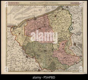 Fiandre Mappa Mappa della contea delle Fiandre, Flandriae Comitatus in ejusdem ...