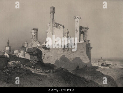 1850, España artística y monumentale, vistas y descripción de los Sitios y monumentos más notabili de España, vol 3, El Palacio de Olite (ritagliate). Foto Stock