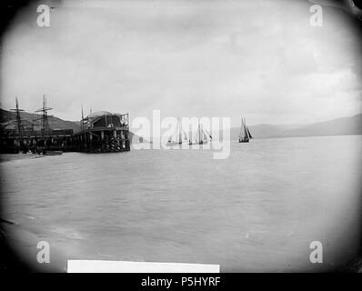 [Aberdyfi regata] [GRAPHIC].. 1 negativi : vetro, piastra a secco, b&W ; 16,5 x 21,5 cm. circa 1885. Thomas, Giovanni, 53 Aberdyfi regata NLW3361112 Foto Stock